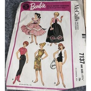 McCall's Barbie Midge Pattern No# 7137 Used 1963
